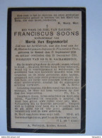 Doodsprentje Franciscus Soons Kessel 1850 1924 Wed. Maria Van Regenmortel - Devotion Images