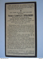 Doodsprentje Petrus Ludovicus Sprangers Kessel 1853 - 1934 Wed. Ludovica Charlotta Elisabeth Van Reusel - Devotieprenten