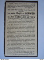 Doodsprentje Joannes Baptista Bouwen Kessel 1864 - 1935 Echt. Maria Mathildis Leysen - Devotion Images