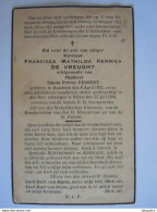 Doodsprentje Francisca Mathilda Henrica Humbeek 1872 Nijlen 1936 Echt. Simon Petrus Verreet - Images Religieuses