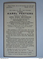Doodsprentje Karel Peeters Oud-strijder 1914-1918 °Tongerloo 1894 + Op Het Werk (lLuchtbal) Antwerpen 1948 - Andachtsbilder