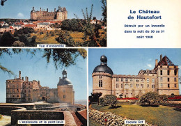 24 Chateau De HAUTEFORT DÃ©truit Le 31 Aout 1968 Par Un Incendie CARTE DOUBLE  1 (scan Recto Verso)MG2814 - Craponne Sur Arzon