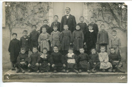 PHOTO CARTE Souvenir Scolaire Ecole Des Garçons De FYÉ (Sarthe) En 1912 *Intéressant De Voir Les Tenues Enfants & Maître - Autres & Non Classés