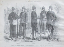 1884  Gravure TONKIN Vietnam TENUE MILITAIRE DU CORPS EXPEDITIONNAIRE Soldat Army - Non Classés