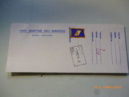 Carta Imbarco "LINEE MARITTIME DELL'ADRIATICO ROMA - ANCONA" 1968 - Europa