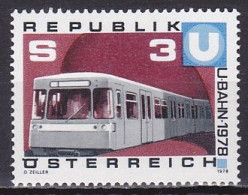 Austria, 1978, Vienna U-Bahn, 3s, MNH - Unused Stamps