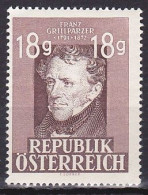 Austria, 1947, Franz Grillparzer Red Brown, 18g, MH - Ungebraucht