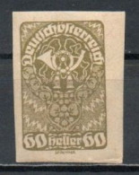 Austria, 1919, Posthorn, 60h/Imperf, MH - Neufs