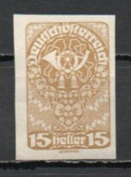 Austria, 1919, Posthorn, 15h/Imperf, MH - Nuevos