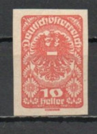 Austria, 1919, Coat Of Arms, 10h/Vermilion Imperf, MH - Ungebraucht