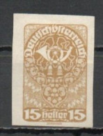 Austria, 1919, Posthorn, 15h/Imperf, MH - Unused Stamps