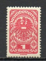 Austria, 1919, Coat Of Arms/White Paper, 1kr/Red, MH - Nuevos