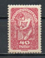 Austria, 1919, Allegory/White Paper, 40h/Red, MH - Unused Stamps