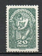 Austria, 1919, Allegory/White Paper, 20h/Dark Green, MNH - Ungebraucht