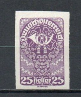 Austria, 1919, Posthorn, 25h/Imperf, MNH - Nuevos