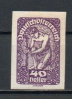 Austria, 1919, Allegory, 40h/Violet Imperf, MNH - Nuevos