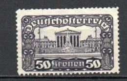 Austria, 1921, Parliament Building, 50kr/Perf 12½, UNUSED NO GUM - Nuovi