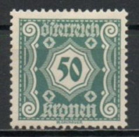 Austria, 1922, Numeral/Small Format, 50kr, MH - Taxe