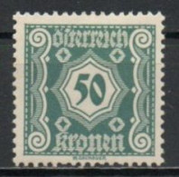 Austria, 1922, Numeral/Small Format, 50kr, MH - Strafport