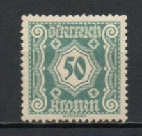 Austria, 1922, Numeral/Small Format, 50kr, MH - Impuestos