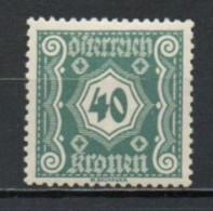 Austria, 1922, Numeral/Small Format, 40kr, MH - Taxe