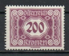 Austria, 1922, Numeral/Inflation Issue, 200kr, MH - Segnatasse