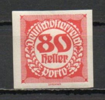 Austria, 1920, Numeral/Imperf, 80h, MH - Strafport