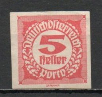 Austria, 1920, Numeral/Imperf, 5h, MH - Taxe