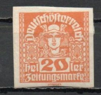 Austria, 1921, Mercury/White Paper, 20h, MH - Dagbladen