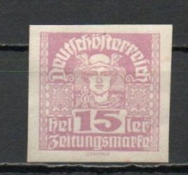 Austria, 1921, Mercury/White Paper, 15h, MH - Zeitungsmarken