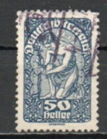 Austria, 1919, Coat Of Arms/White Paper, 50h, USED - Oblitérés