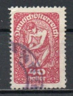 Austria, 1919, Allegory/White Paper, 40h/Red, USED - Used Stamps