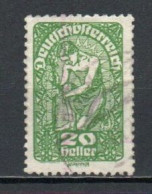 Austria, 1919, Allegory/White Paper, 20h/Green, USED - Usati