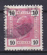 Austria, 1901, Emperor Franz Joseph/Varnish Bars, 10h, USED - Gebraucht