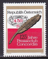 Austria, 1984, Concordia Press Club 125th Anniv, 4.50s, MNH - Ongebruikt