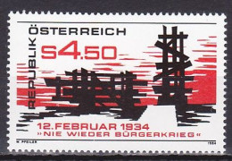 Austria, 1984, 1934 Uprising 50th Anniv, 4.50s, MNH - Nuevos