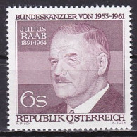 Austria, 1981, Julius Raab, 6s, MNH - Nuevos