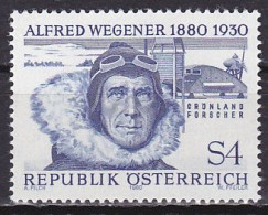 Austria, 1980, Alfred Wegener, 4s, MNH - Ungebraucht