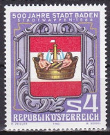 Austria, 1980, Baden 500th Anniv, 4s, MNH - Ongebruikt