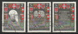 Austria, 1968, Republic 50th Anniv, Set, USED - Gebruikt