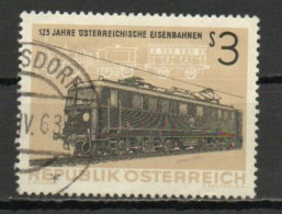 Austria, 1962, Austrian Railways 125th Anniv, 3s, USED - Oblitérés