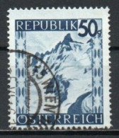 Austria, 1945, Landscapes/Silvretta Mountain, 50g/Blue, USED - Gebraucht