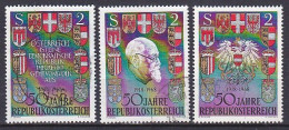 Austria, 1968, Republic 50th Anniv, Set, USED - Oblitérés