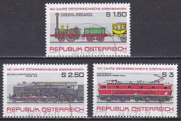 Austria, 1977, Austria Railways 140th Anniv, Set, CTO - Oblitérés