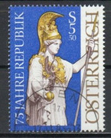 Austria, 1993, Austrian Republic 75th Anniv, 5.50s, CTO - Oblitérés