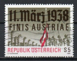 Austria, 1988, Anschluss March 11 1938 50th Anniv, 5s, USED - Gebraucht