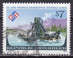 Austria, 1992, Treaty On Regulation Of The Rhine, 7s, USED - Oblitérés