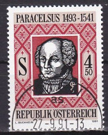 Austria, 1991, Paracelsus, 4.50s, CTO - Gebruikt