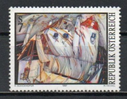 Austria, 1997, Modern Art/House In Wind, 7s, USED - Used Stamps