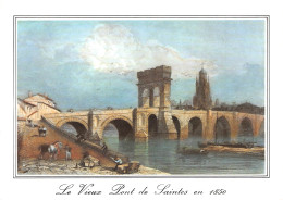 SAINTES Vieilles Gravures De 1850. Le Vieux Pont Sur La Charente Avec Son Arc De Triomphe  8 (scan Recto Verso)MG2836 - Saintes